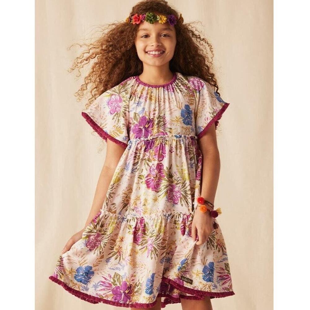 Matilda Jane Floral Kids Dress - Purple and Blue